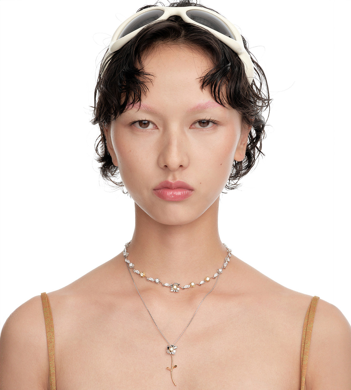 Yvmin - Square Flower Branch Pendant Necklace