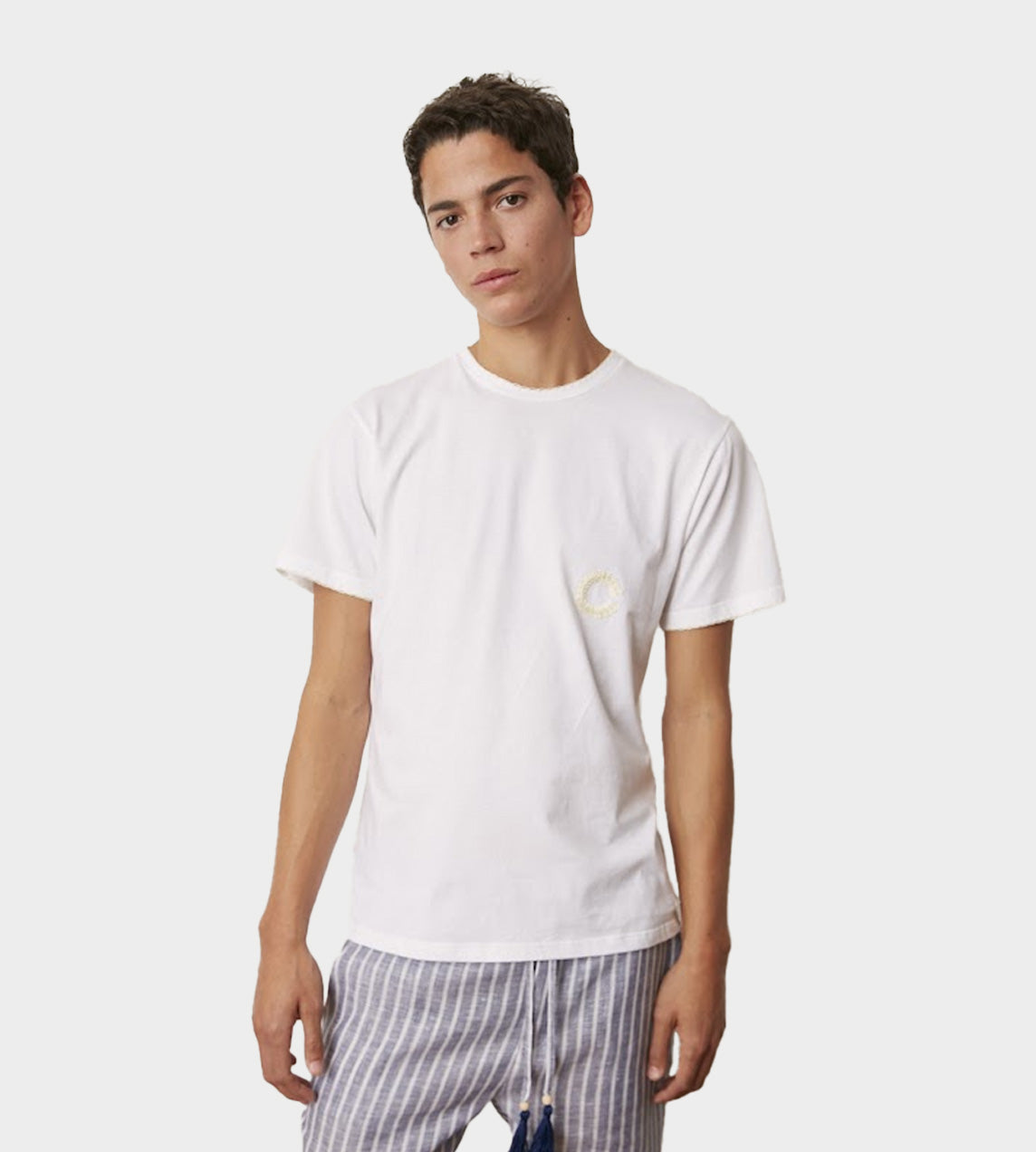 Carbone - Embroidered "C" T-Shirt Off White