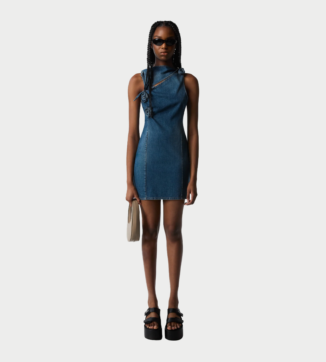COPERNI - Denim Flower Mini Dress Blue