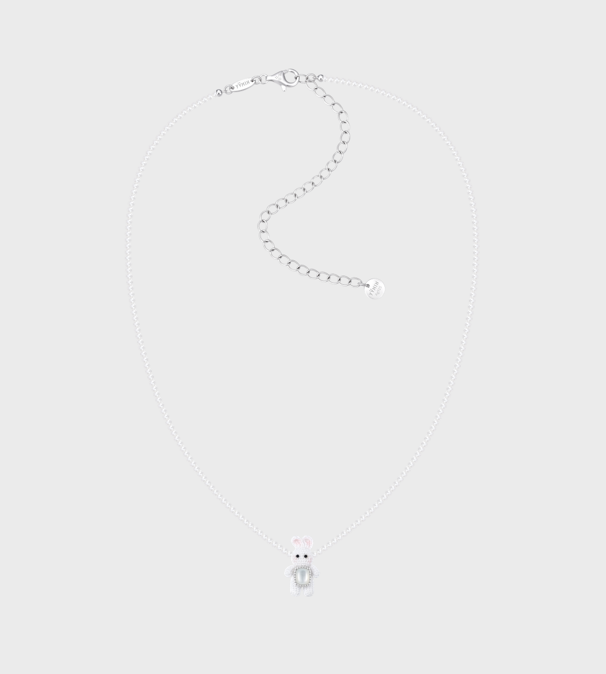 YVMIN - Woven Mini Rabbit Pearl Necklace Silver