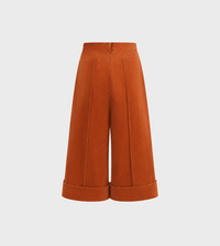 INTO THE EAST - Corduroy Cropped Trousers Orange