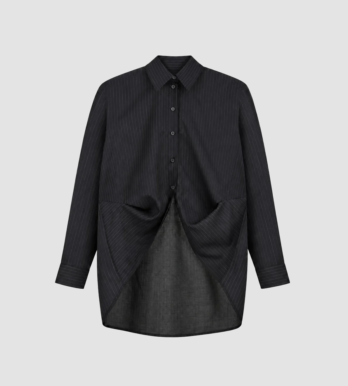 LITKOVSKA - Shirt With Draped Hem Dk Navy