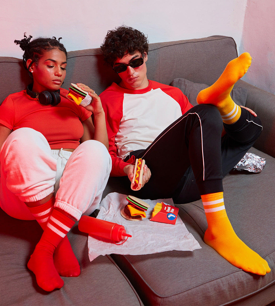 EAT MY SOCKS - Ketchup & Mustard Socks - 2 Pairs