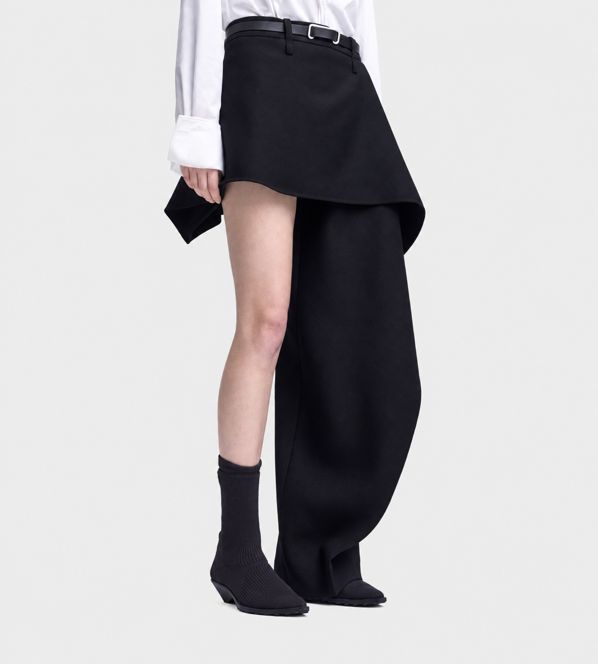 ISSEY MIYAKE - CALLIGRAPH Asymmetric Wool Pants Blk