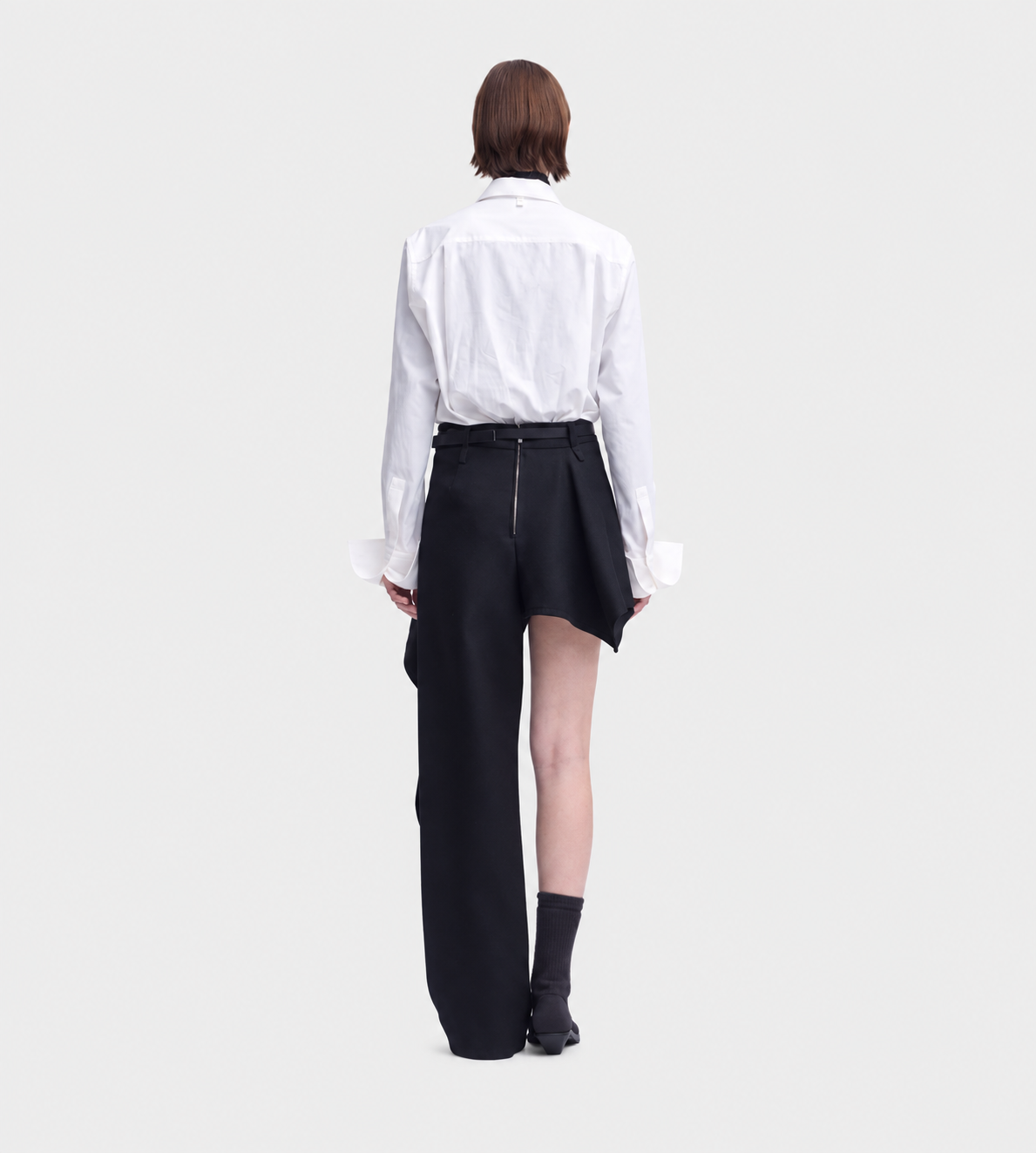 ISSEY MIYAKE - CALLIGRAPH Asymmetric Wool Pants Blk