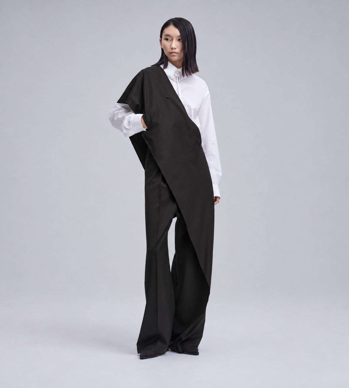 ISSEY MIYAKE - LUSTROUS WOOL Wrap Pants Blk
