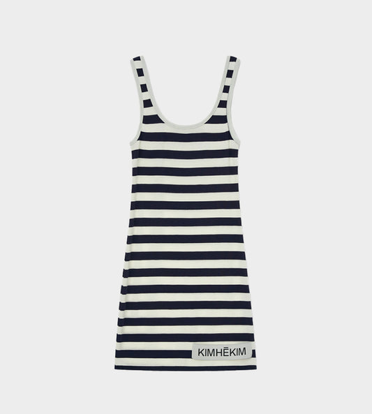 KIMHEKIM - Bold Striped Tank Dress Navy