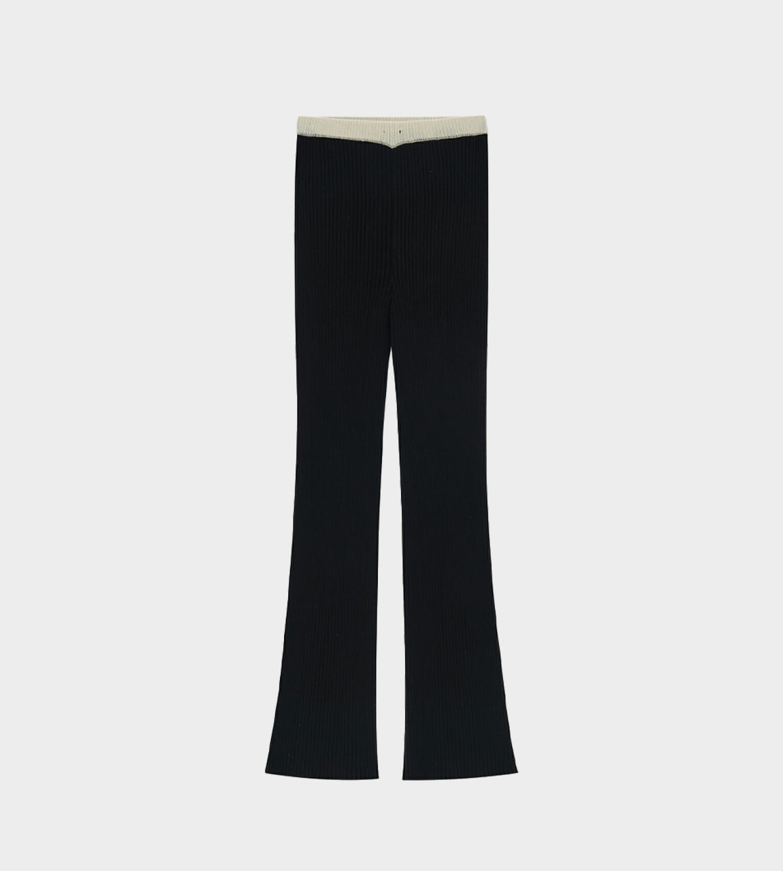 KIMHEKIM - Knit Flared Bicolor Pants Black/Ivory