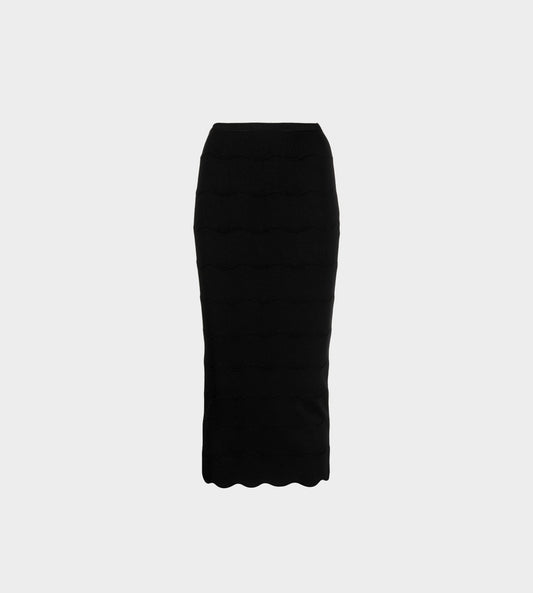 Patou - Wave Milano Long Skirt Black