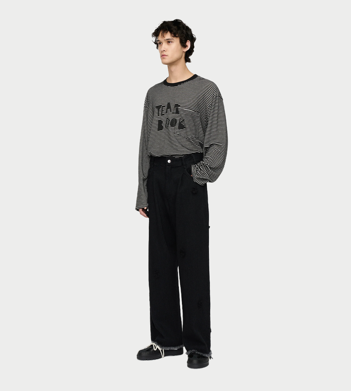 SONG FOR THE MUTE - "Daisy" Boyfriend Jeans Blk