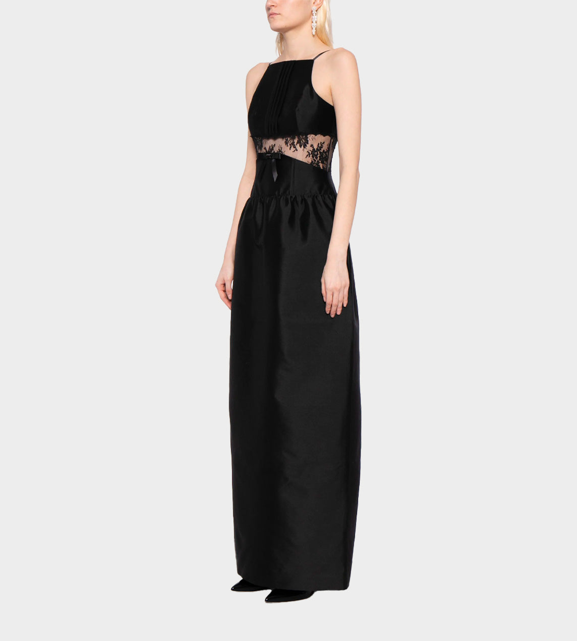 ShuShu/Tong - Lace Inset Gown Black