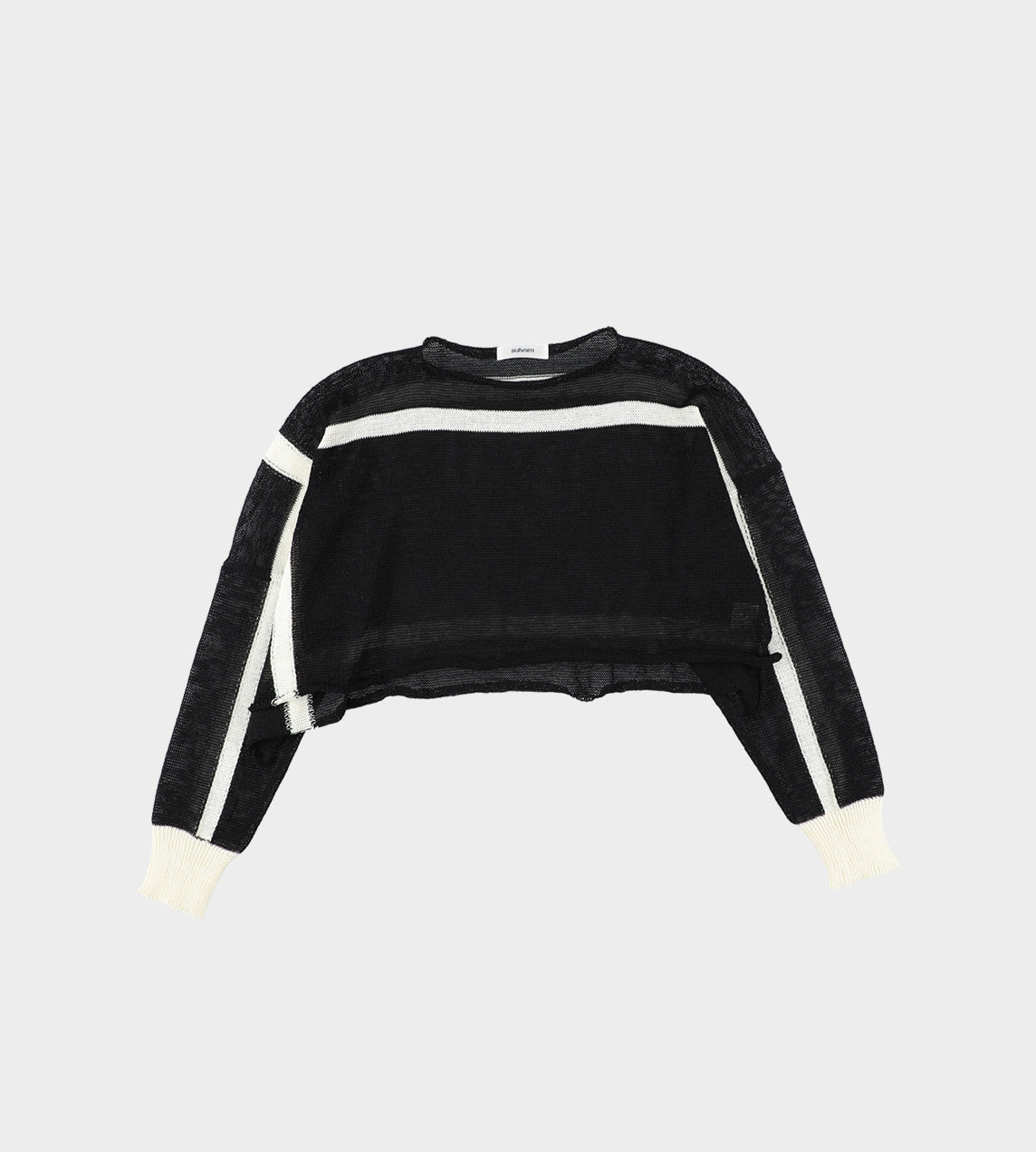 Sulvam - Short Knit Sweater Black/White