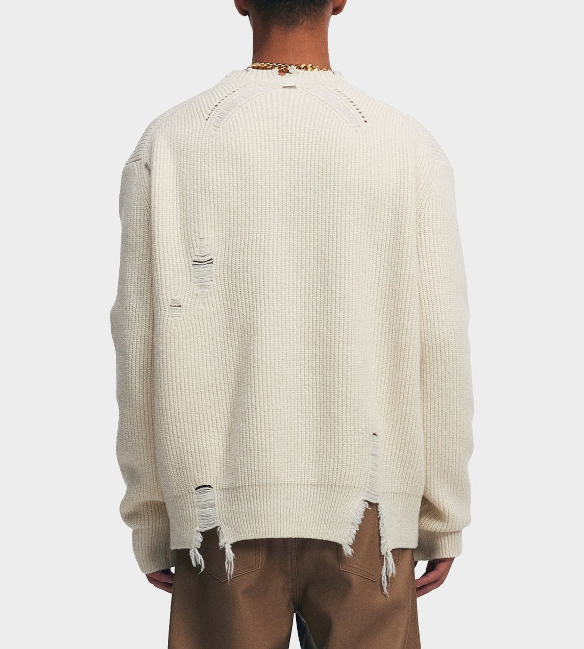 Destroyed Knit Top Ivory