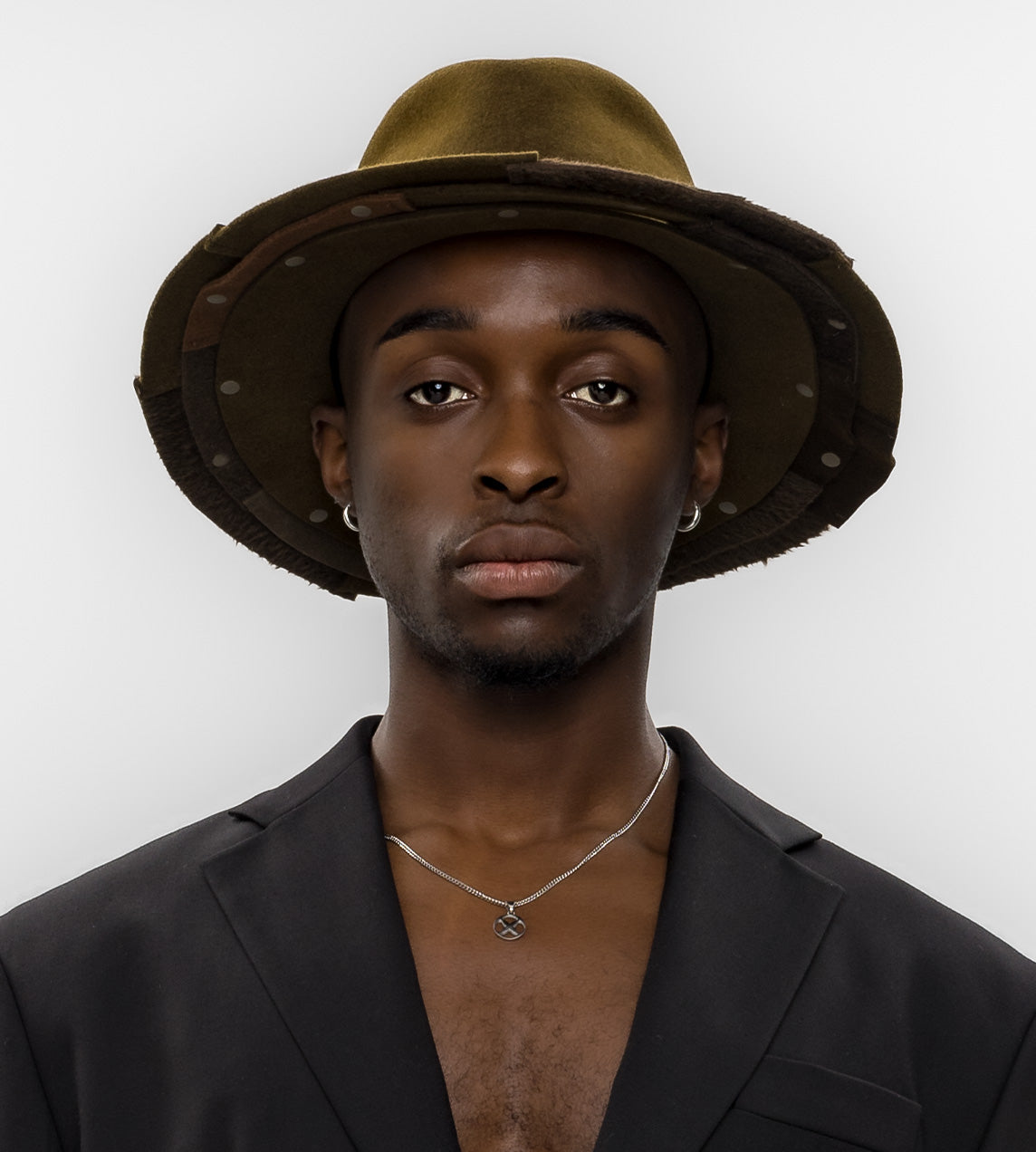 Kijima Takayuki - Stud Detail Fedora Olive Green