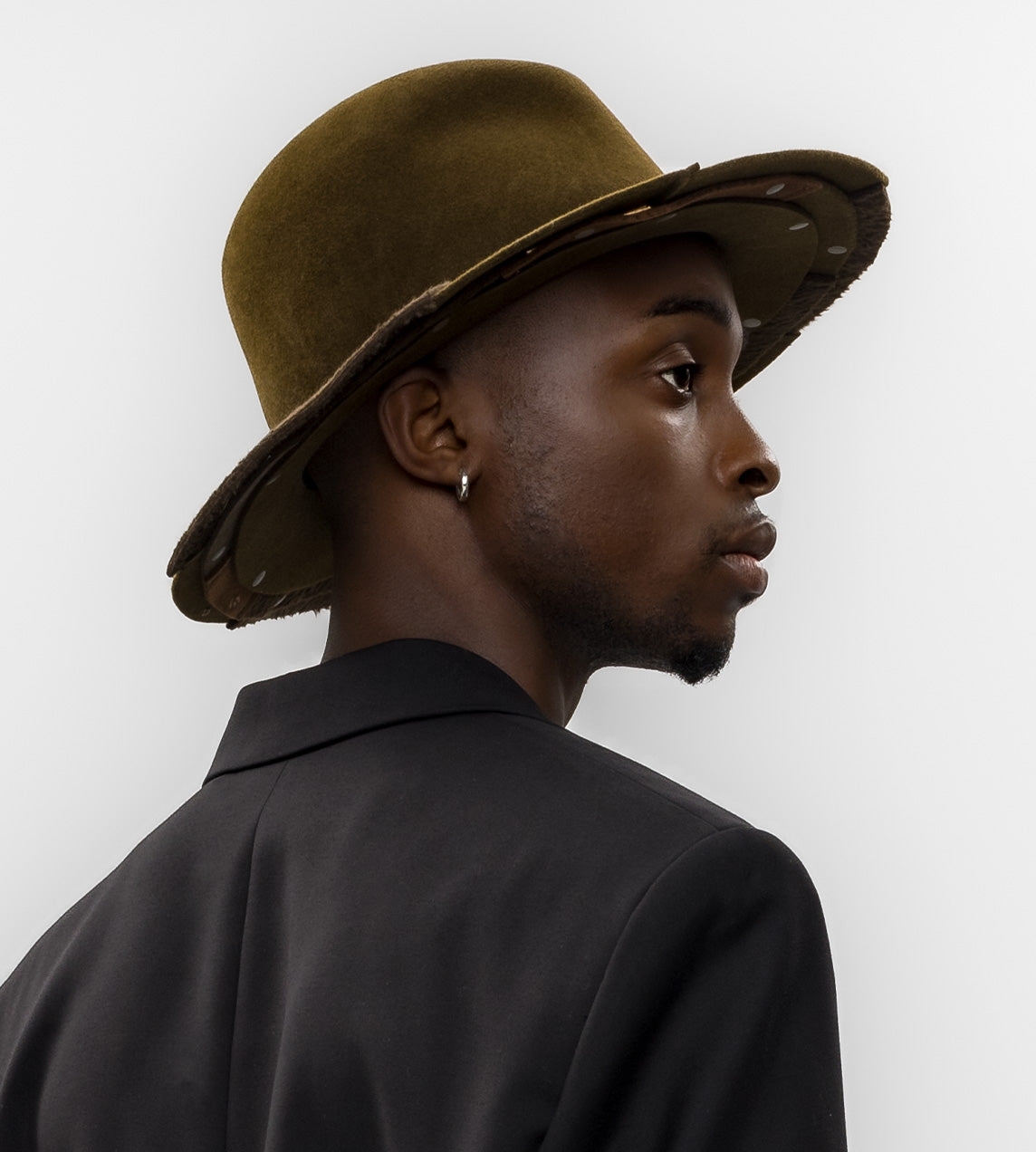 Kijima Takayuki - Stud Detail Fedora Olive Green