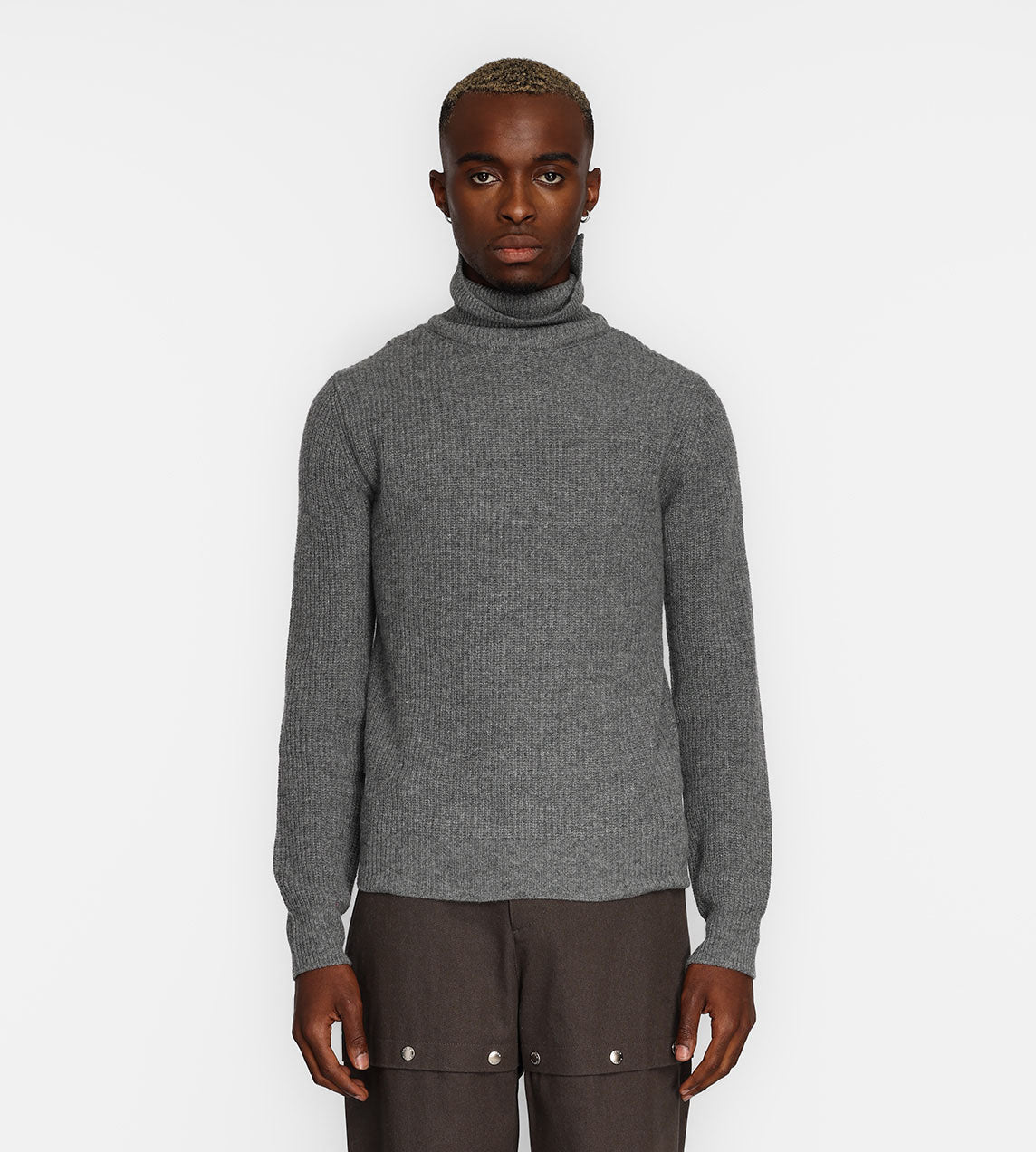 System - Basic Rib Turtleneck Dark Grey