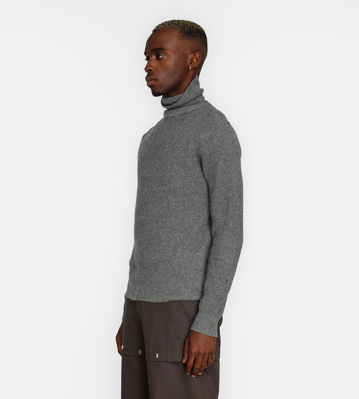 System - Basic Rib Turtleneck Dark Grey
