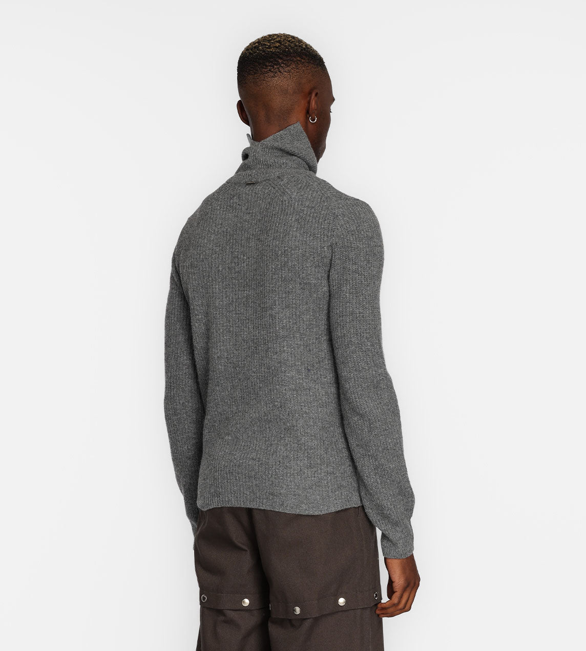 System - Basic Rib Turtleneck Dark Grey