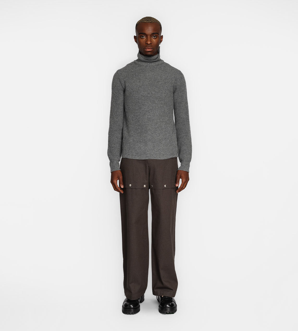 System - Basic Rib Turtleneck Dark Grey