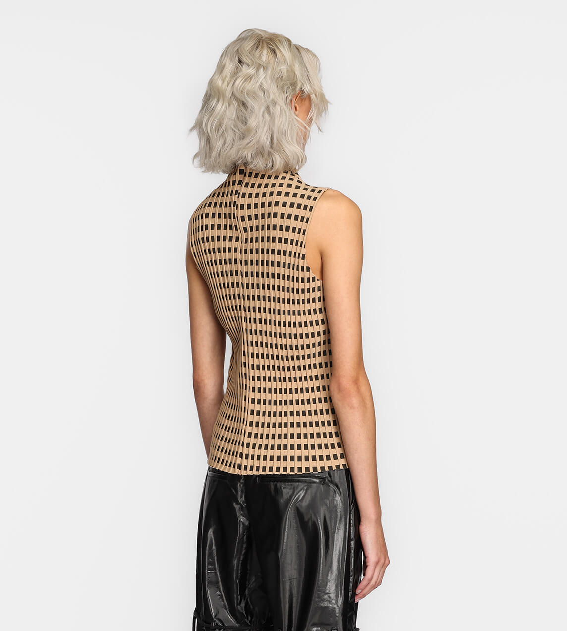 Song For The Mute - Bias Sleeveless Top Beige/Black