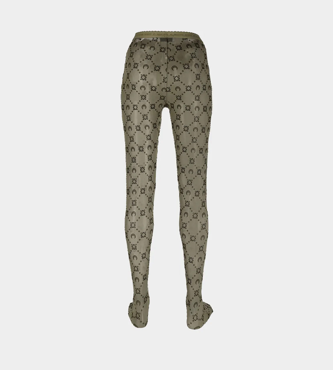 Marine Serre - Moonogram Flocked Mesh Tights Green