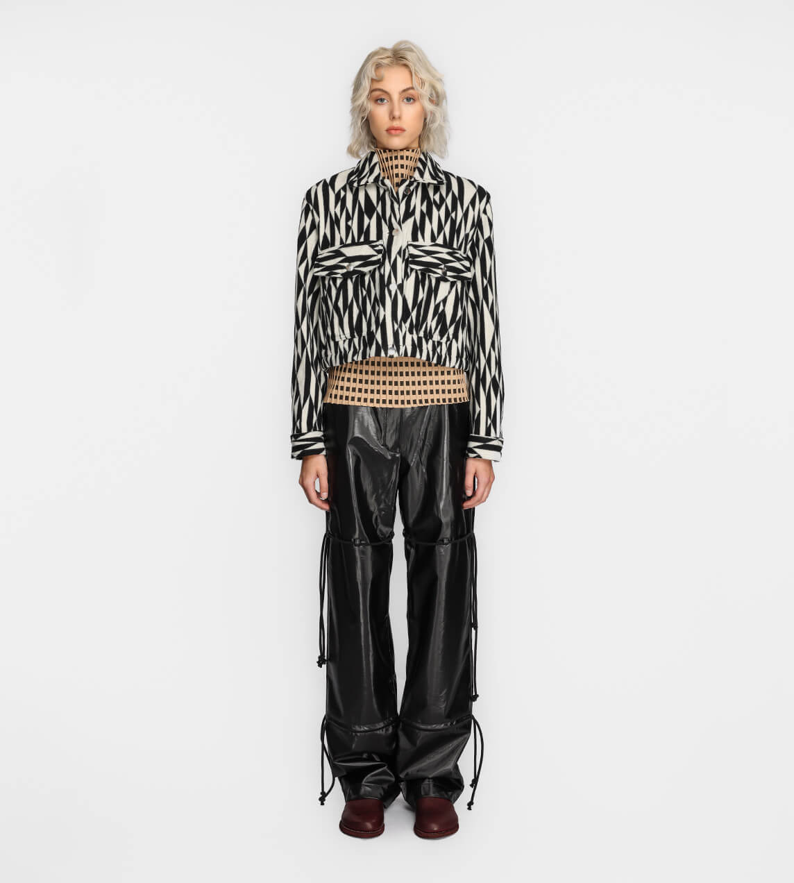 Song For The Mute - Military Optical Print Jacket Black/White