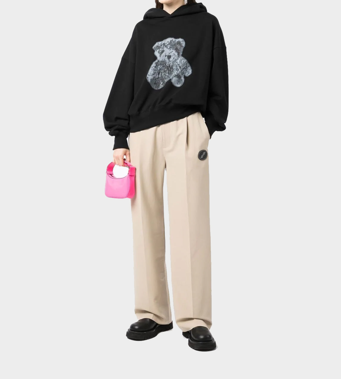 WE11DONE - Logo Trousers Beige