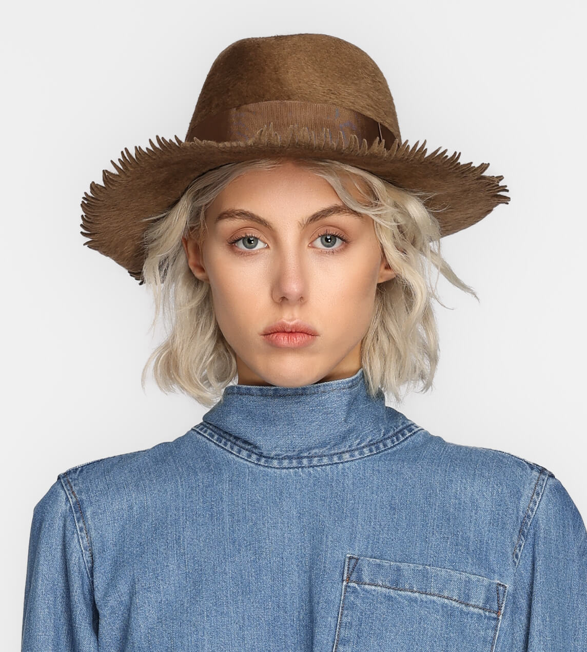 Kijima Takayuki - Fringe Detail Rabbit Felt Hat Camel