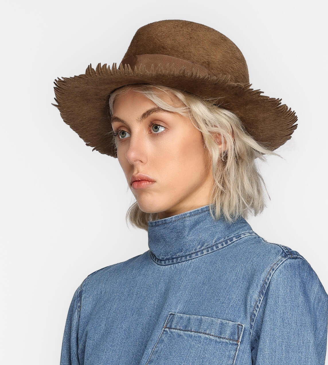 Kijima Takayuki - Fringe Detail Rabbit Felt Hat Camel