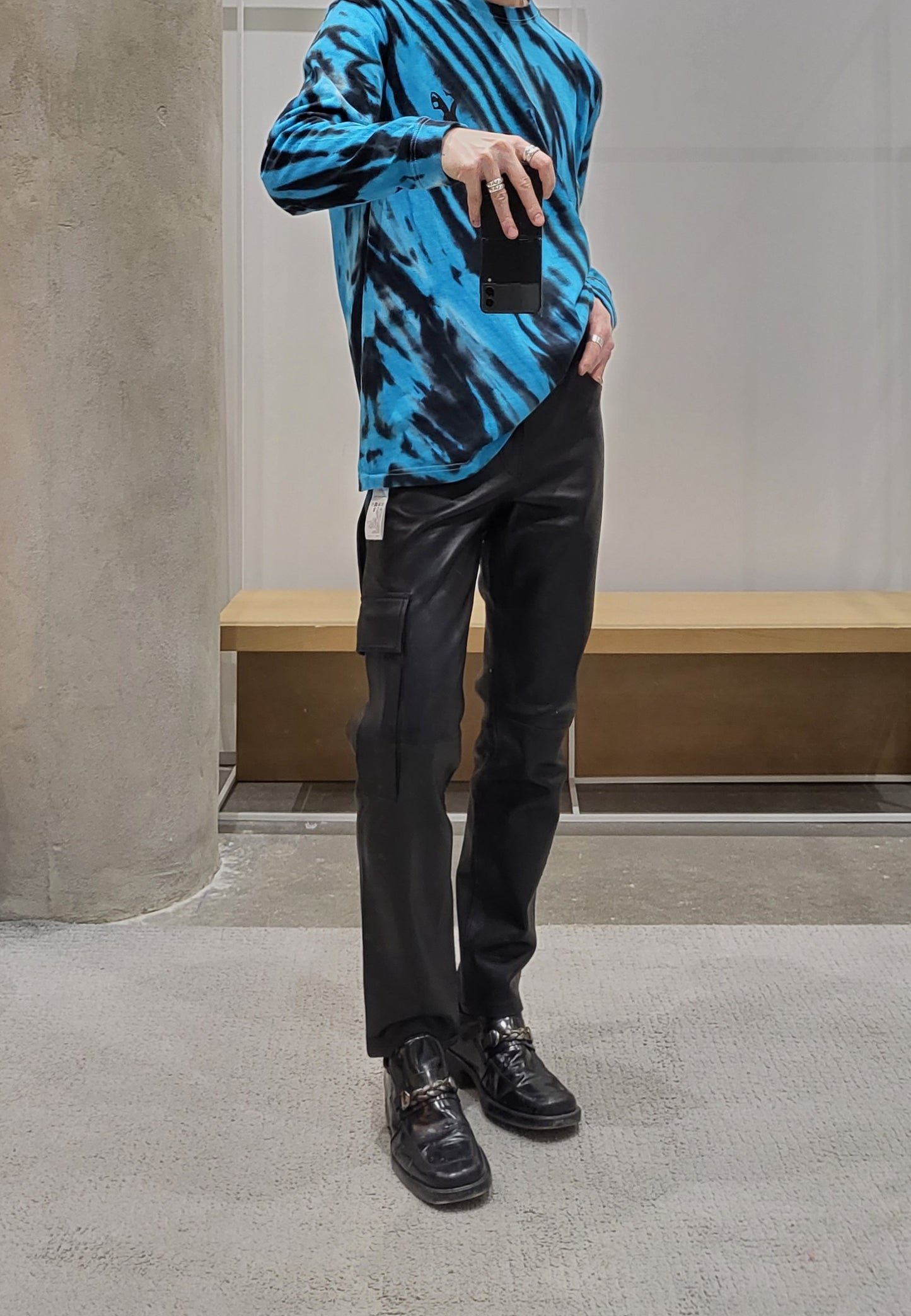 System - Leather Cargo Pants