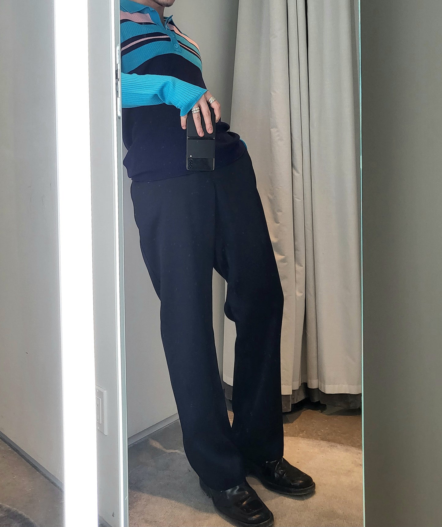 Sies Marjan - Navy Twill Satin Straight Leg Pant