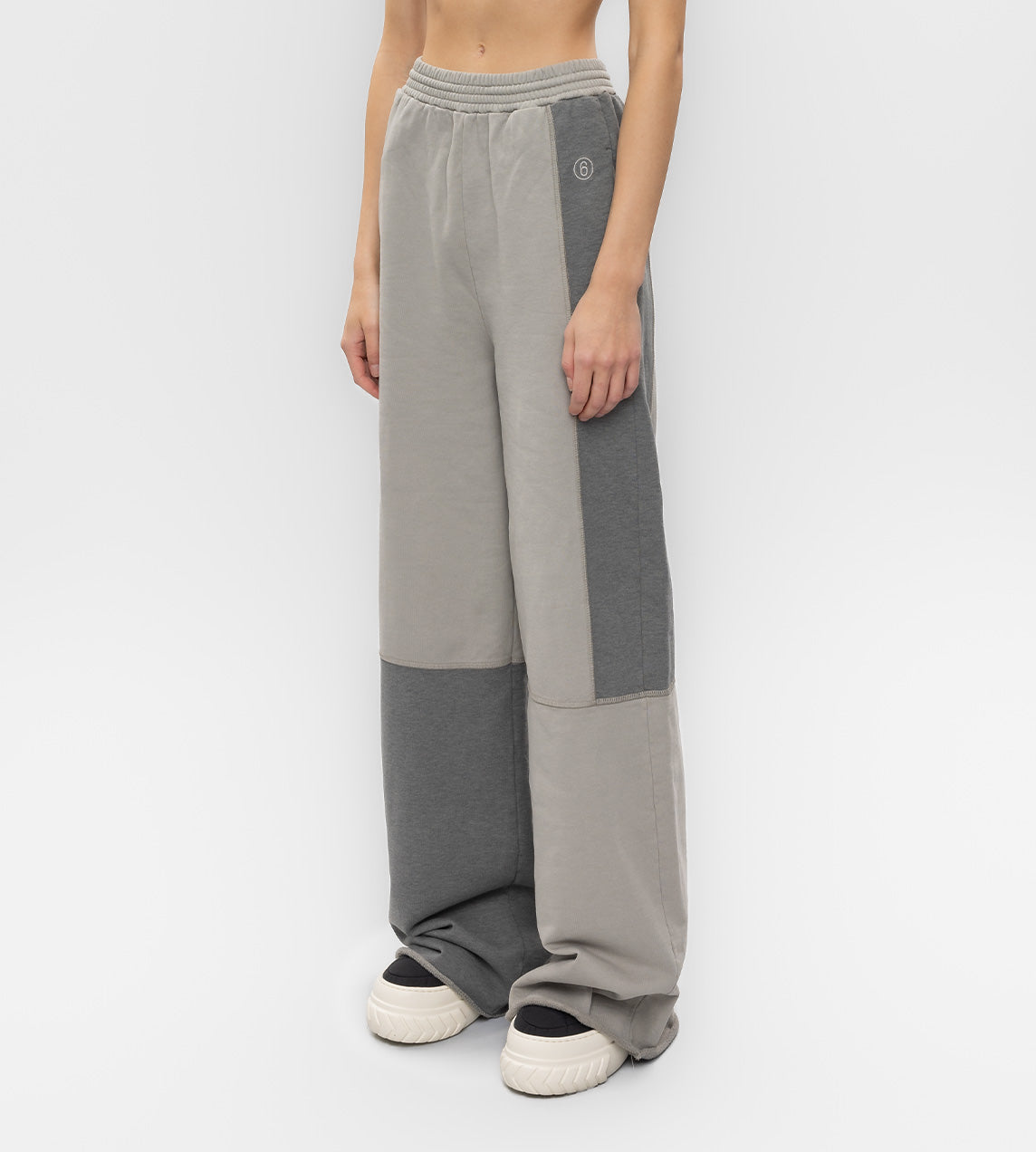 MM6 Maison Margiela - Colourblock Wide Leg Sweatpants Grey