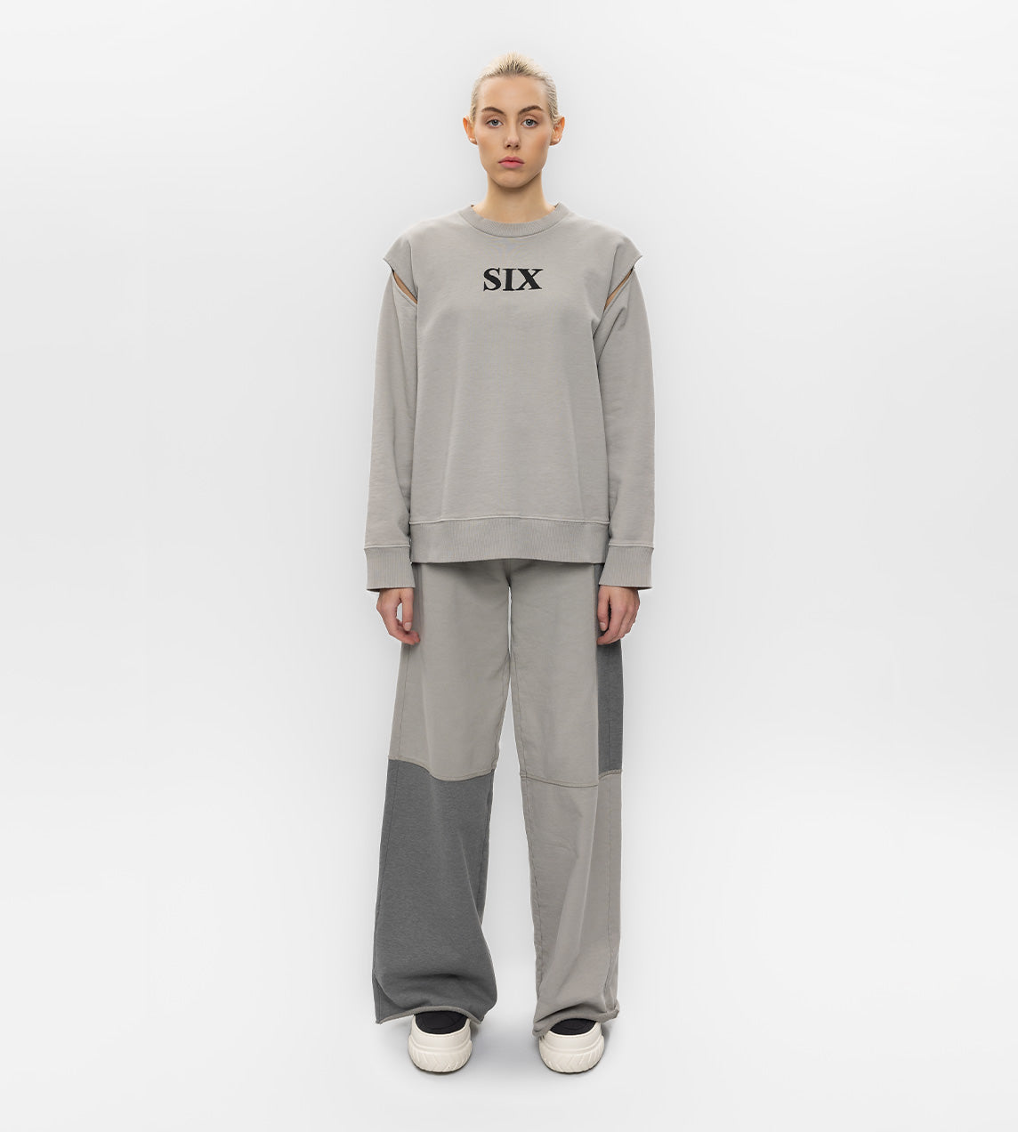 MM6 Maison Margiela - Colourblock Wide Leg Sweatpants Grey