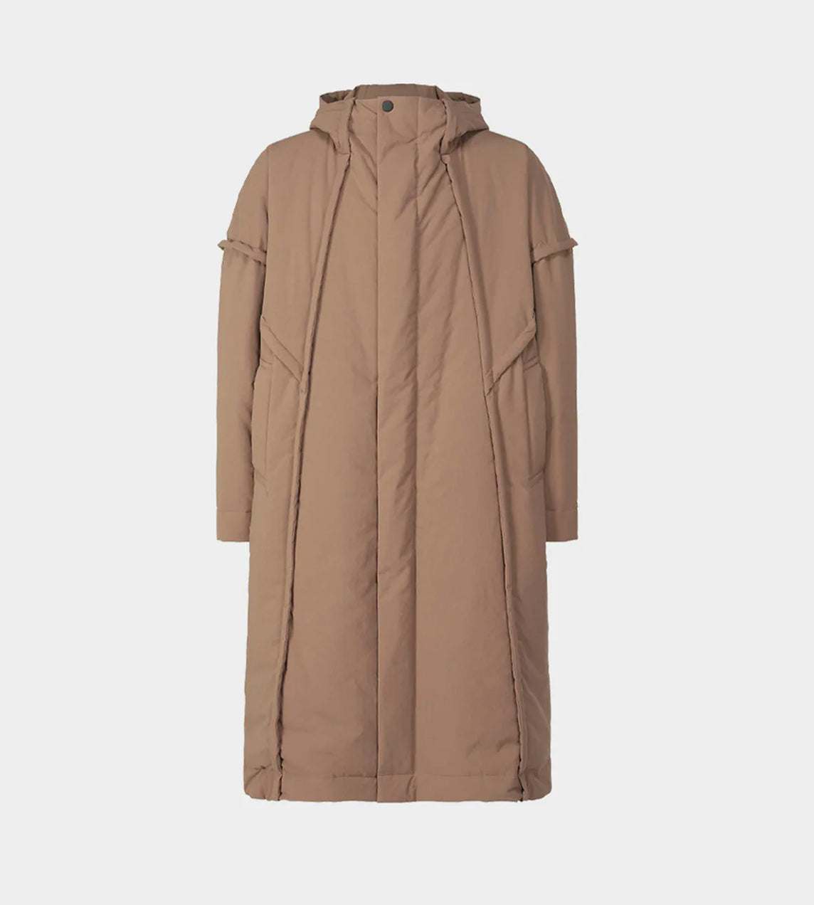 Homme Plisse Issey Miyake - 3/4 Hooded Frame Coat Brown