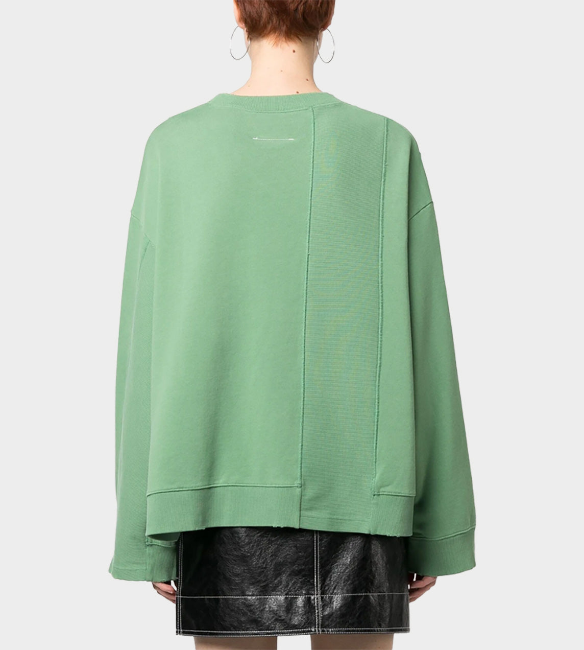 MM6 Maison Margiela - Panelled Crewneck Sweatshirt Clover