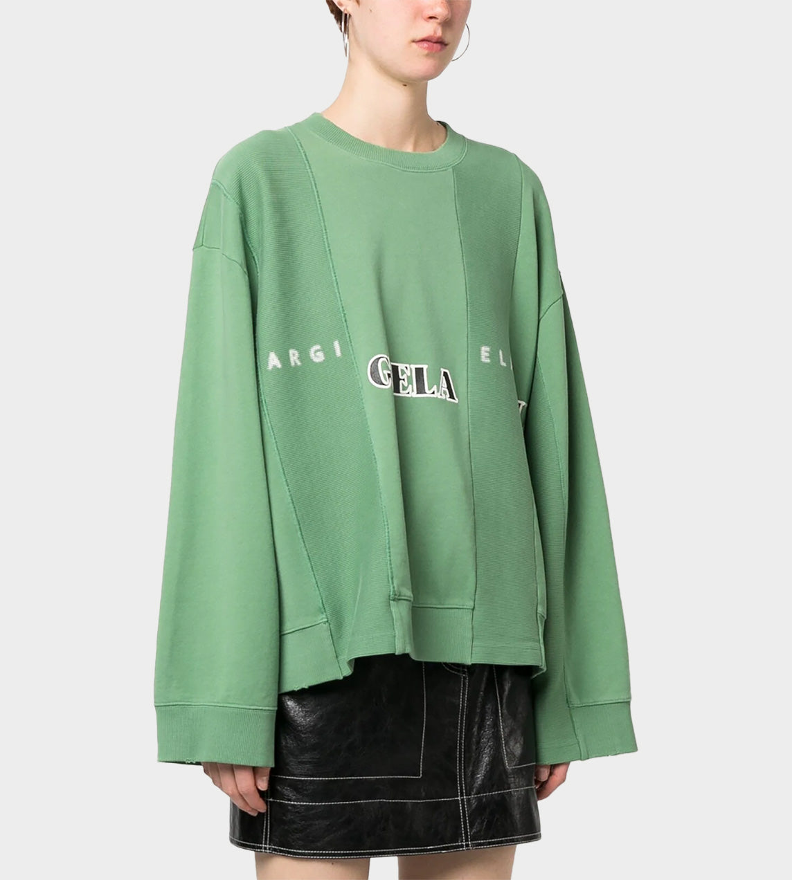 MM6 Maison Margiela - Panelled Crewneck Sweatshirt Clover