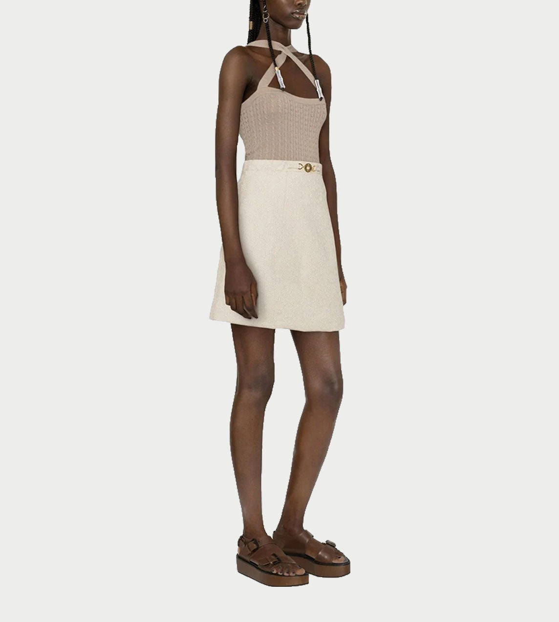 Patou - Medallion Jacquard Skirt Beige