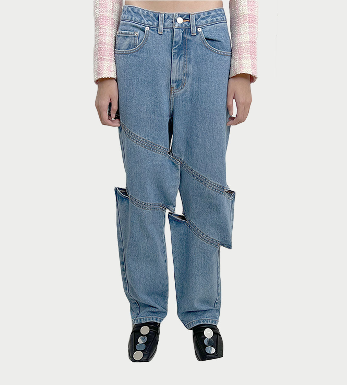 LEJE - Double Slash Jeans Blue – WDLT117