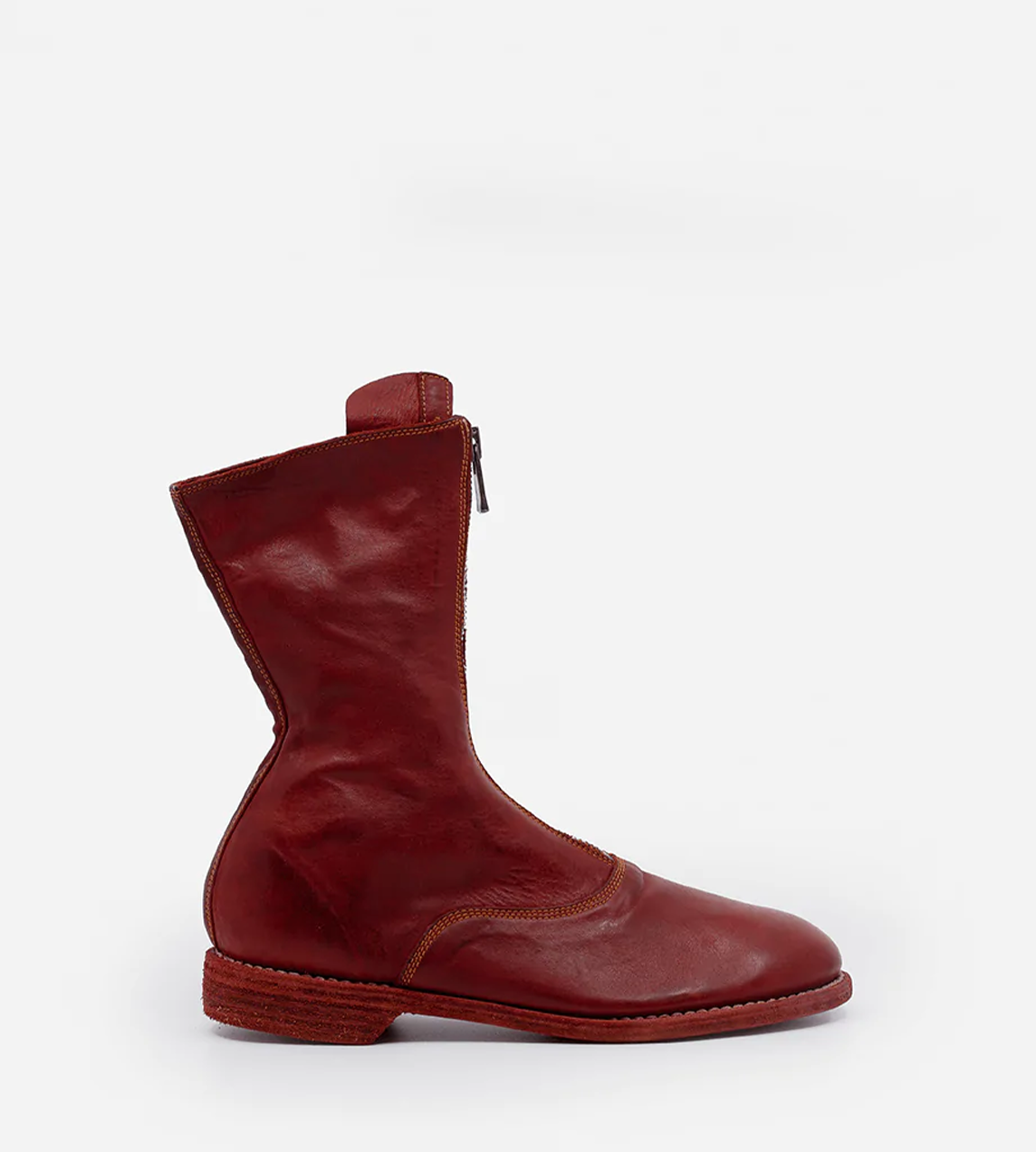 Guidi 310 Front Zip Army Boot Red 36.5