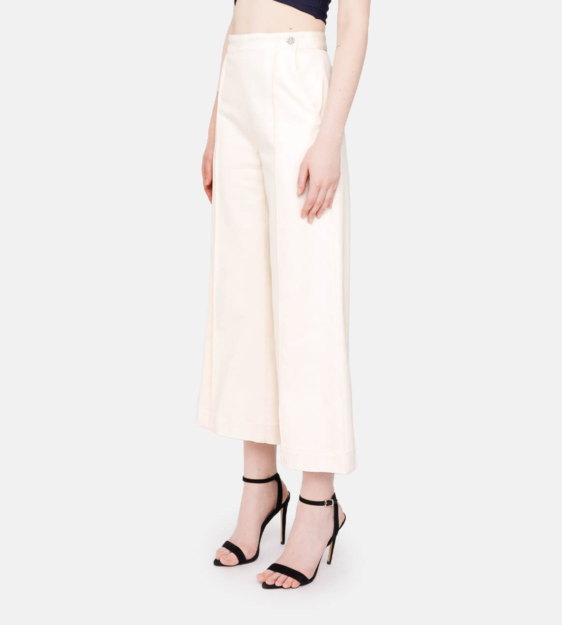 Rosetta Getty - Pintuck Front Cropped Wide Jeans