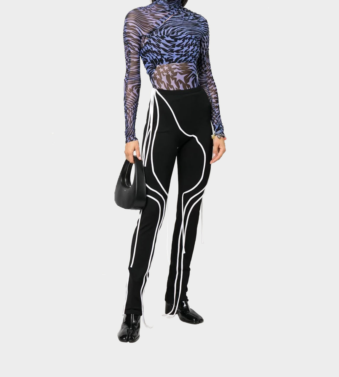 Ottolinger - Knit Strappy Leggings Black/White