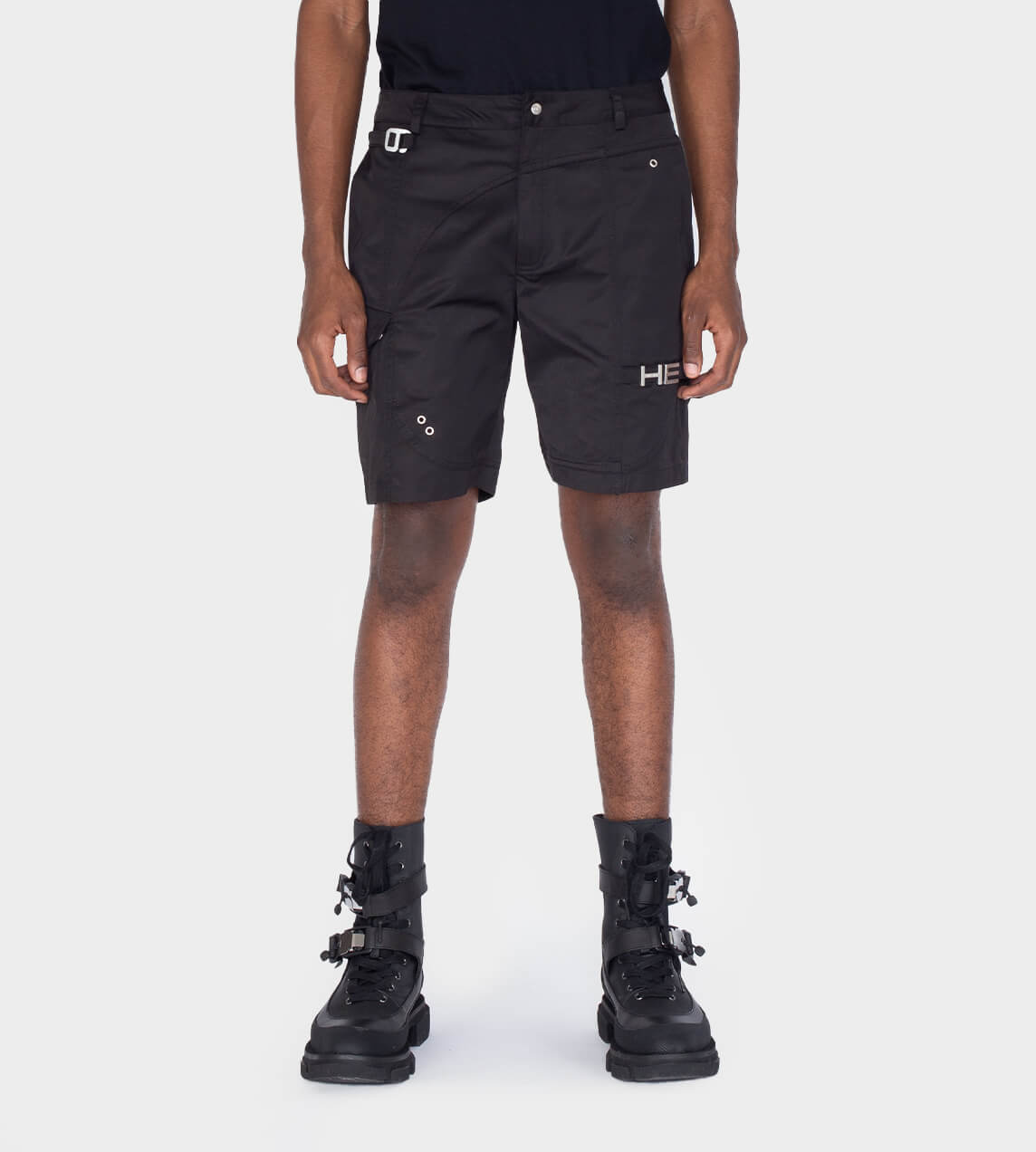 Heliot Emil - Minimal Twill Cargo Shorts Black