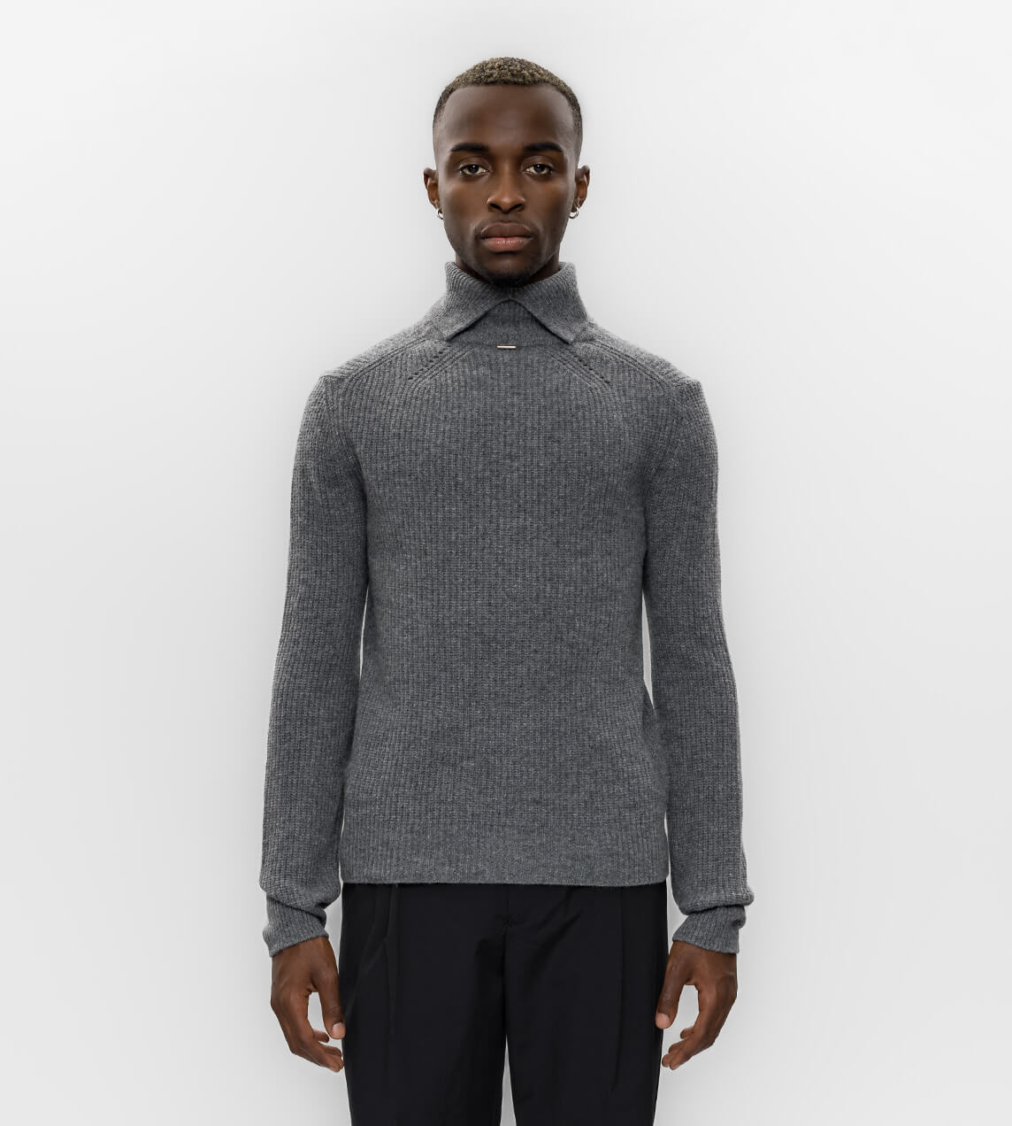 System - Basic Rib Turtleneck Dark Grey