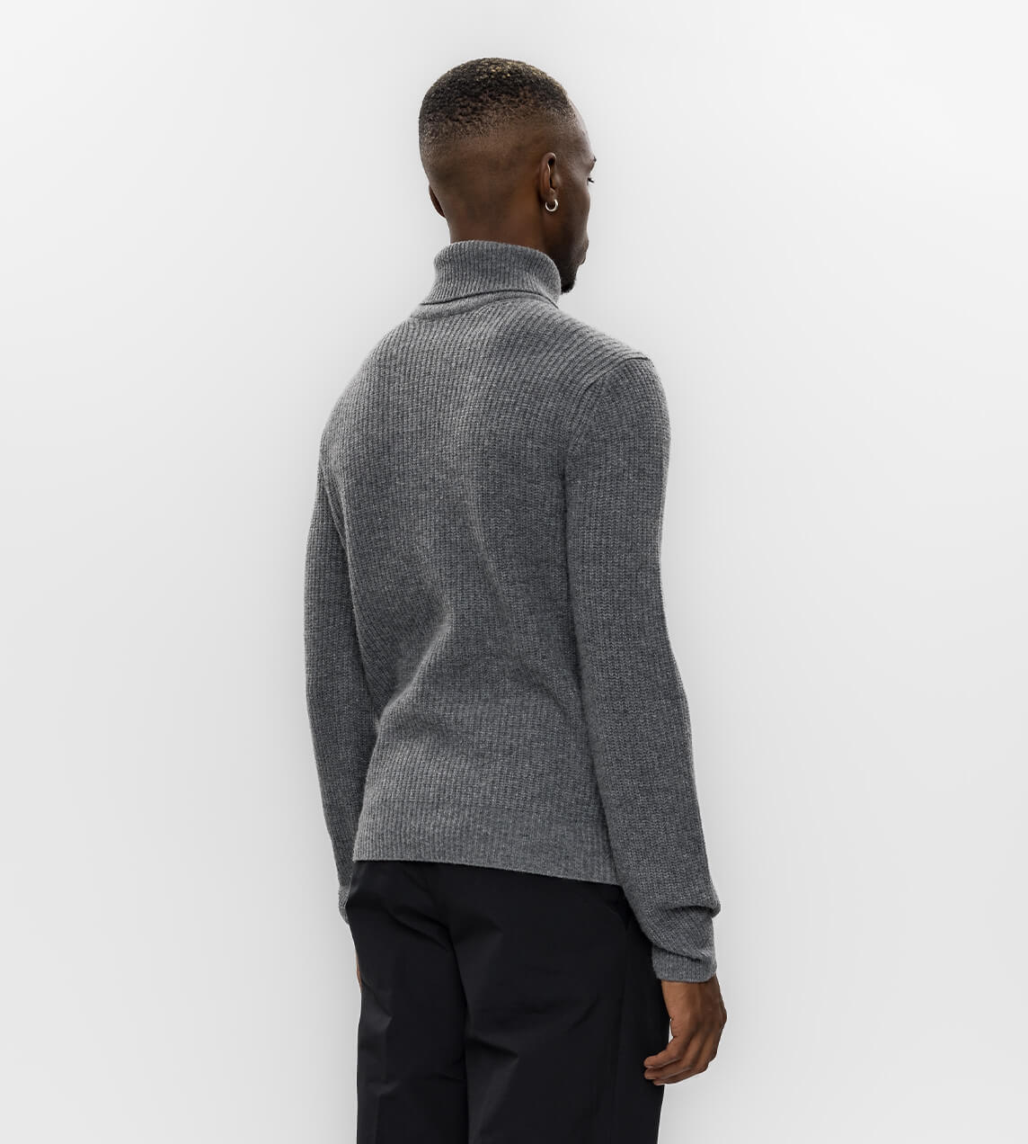 System - Basic Rib Turtleneck Dark Grey
