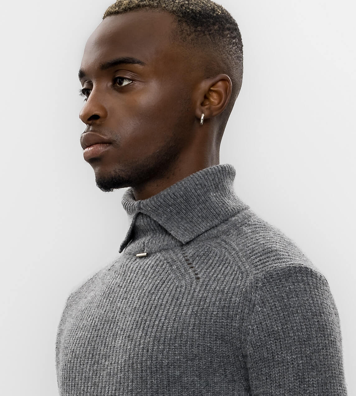 System - Basic Rib Turtleneck Dark Grey
