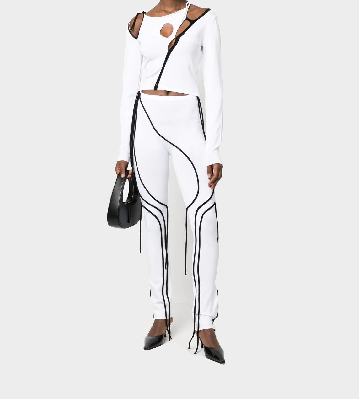 Ottolinger - Knit Strappy Leggings White/Black