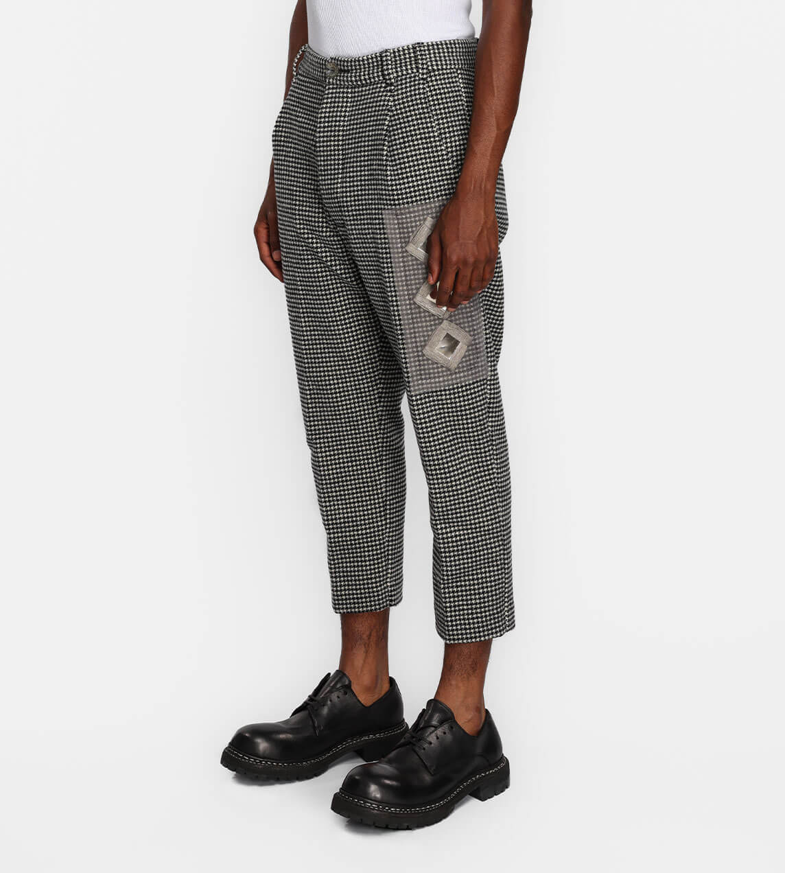 Song For The Mute - Houndstooth Mirror Pleated Pant Black/White