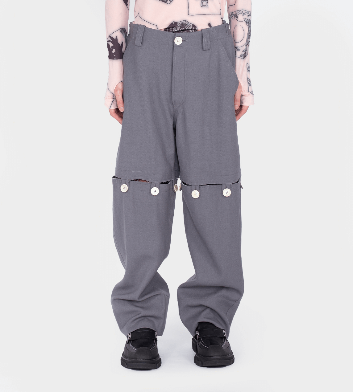 PRONOUNCE - Adjustable Length Slashed Pants