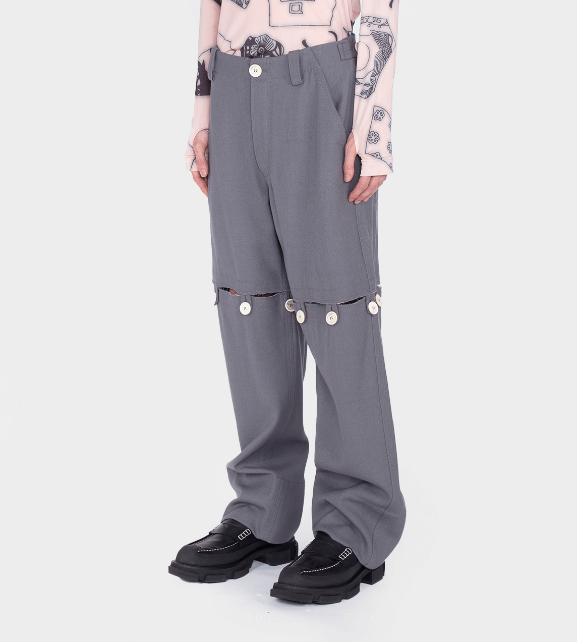 PRONOUNCE - Adjustable Length Slashed Pants