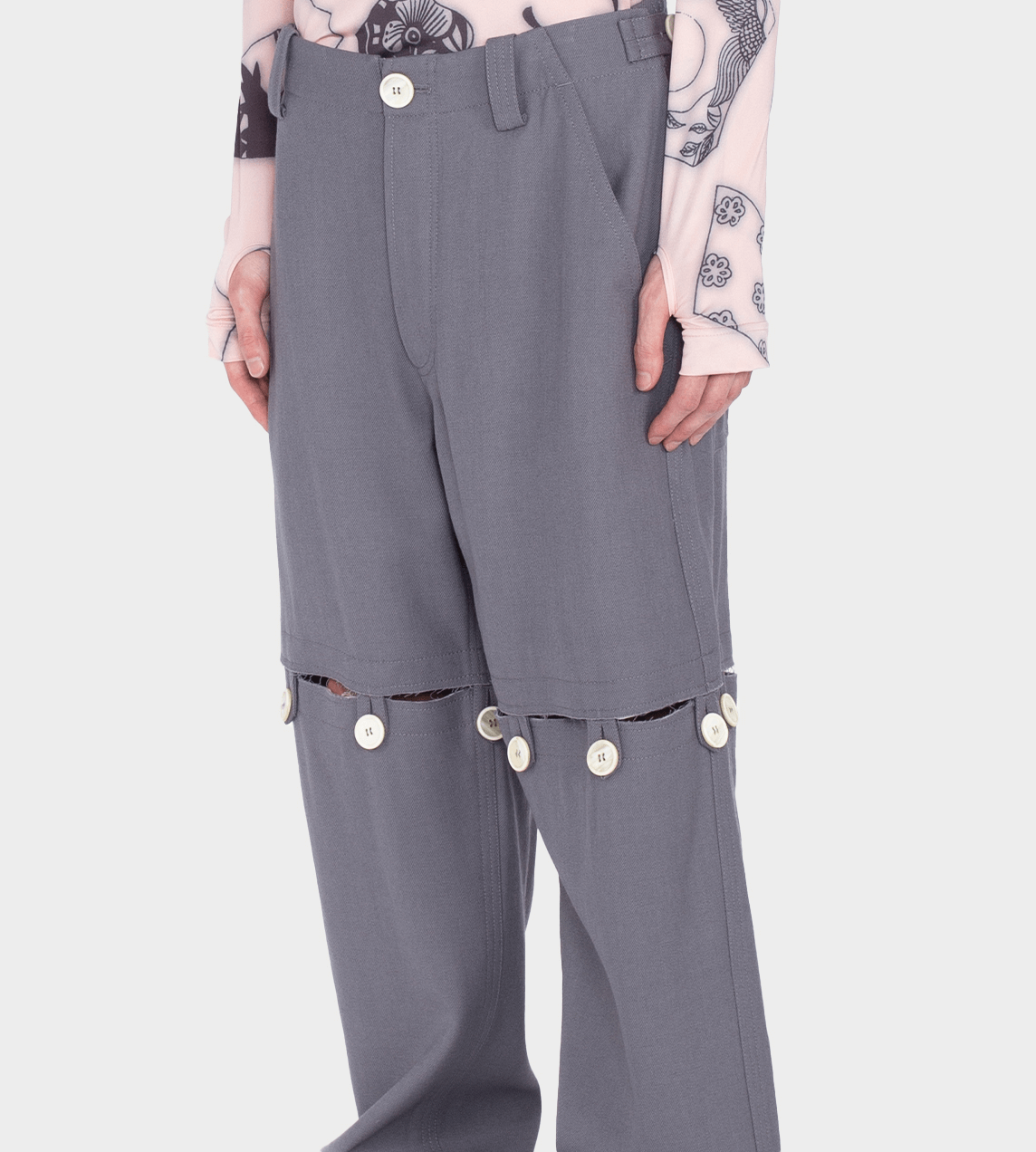 PRONOUNCE - Adjustable Length Slashed Pants